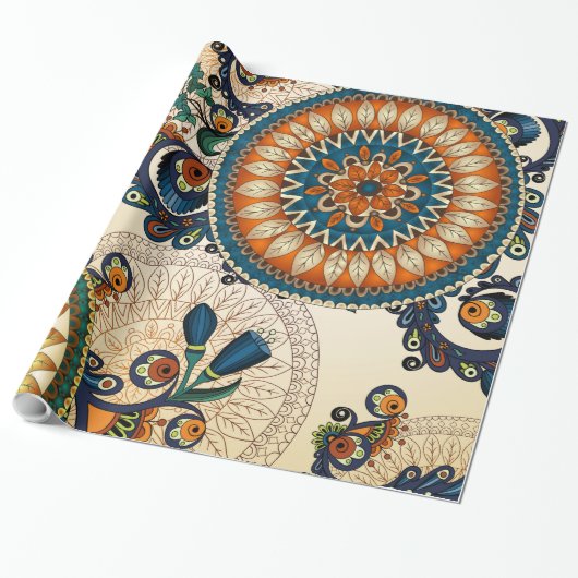 みすぼらしい花の多色 ラッピングペーパー (アンロールド)