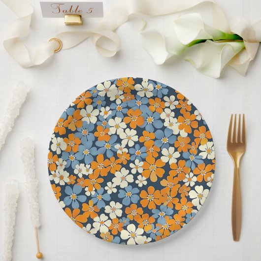 みすぼらしい花模様 ペーパープレート (ウェディング)