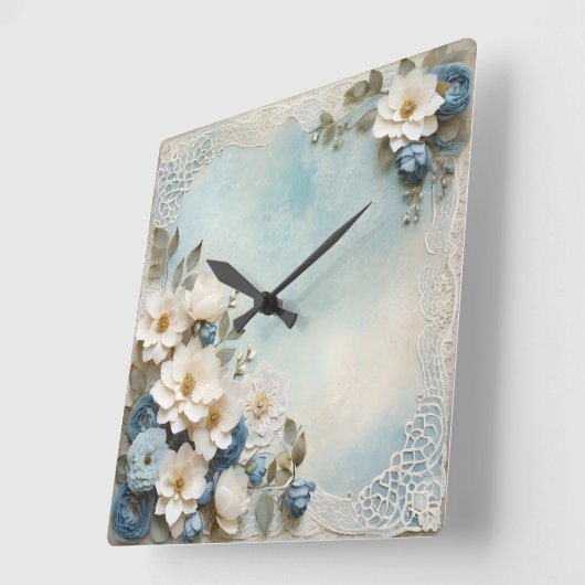 みすぼらしい花 スクエア壁時計 (傾斜)
