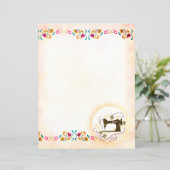 みすぼらしい裁縫機械フローラ文房具紙 (スタンド正面)