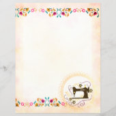 みすぼらしい裁縫機械フローラ文房具紙 (正面)