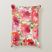 みすぼらしい赤いバラ、シームレスなパターン。 アクセントクッション (裏面(縦))