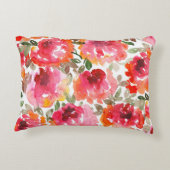 みすぼらしい赤いバラ、シームレスなパターン。 アクセントクッション (裏面)