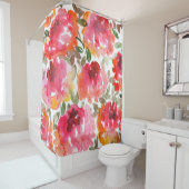 みすぼらしい赤いバラ、シームレスなパターン。 シャワーカーテン (インサイチュ)