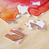 みすぼらしい赤いバラ、シームレスなパターン。 ジグソーパズル (側面)