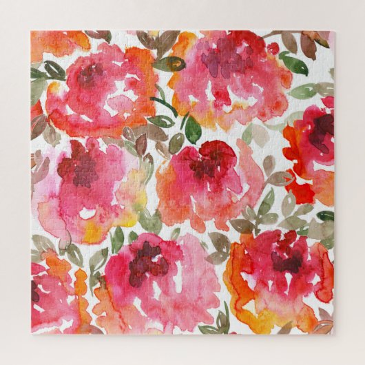 みすぼらしい赤いバラ、シームレスなパターン。 ジグソーパズル (縦)