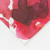 みすぼらしい赤いバラ、シームレスなパターン。 フリースブランケット (角)