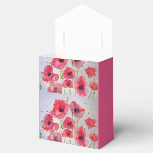 みすぼらしい赤いポピーフローラティーパーティーケーキお気に入りボックス フェイバーボックス (オープン)