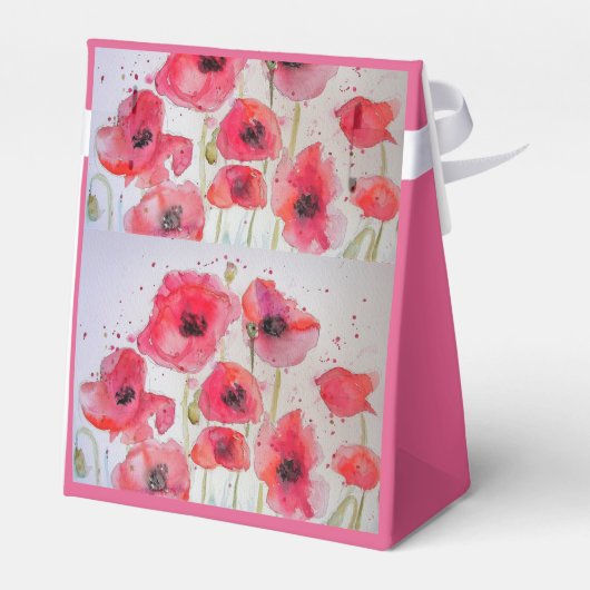 みすぼらしい赤いポピーフローラティーパーティーケーキお気に入りボックス フェイバーボックス (裏面サイド)