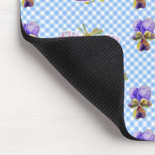 みすぼらしい青パンジーフローラコンピュータマウスマットパッド マウスパッド (コーナー)