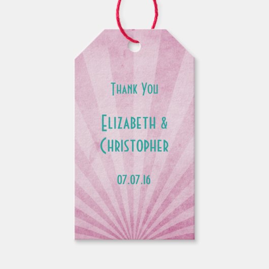 みすぼらしい食感のピンク色のサンレイに感謝 ギフトタグ (正面)