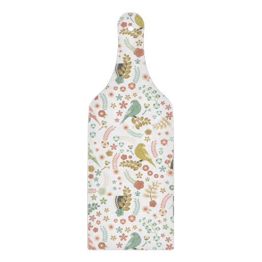 みすぼらしい鳥と枝が白 カッティングボード (正面)