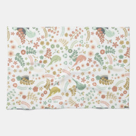 みすぼらしい鳥と枝が白 キッチンタオル