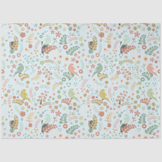 みすぼらしい鳥と枝が青 薄葉紙 (正面)