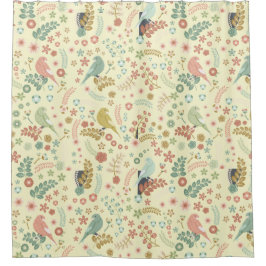 みすぼらしい鳥と枝が黄色 シャワーカーテン