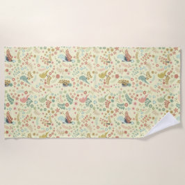 みすぼらしい鳥と枝が黄色 ビーチタオル