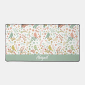 みすぼらしい鳥と枝パーソナライズされた デスクマット (正面)