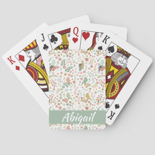 みすぼらしい鳥と枝パーソナライズされた トランプ (裏面)