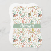 みすぼらしい鳥と枝パーソナライズされた ノートカード (正面/裏面)