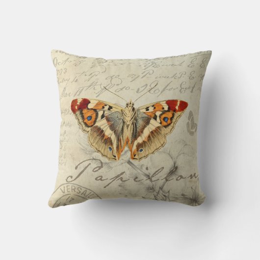 みすぼらしフランスのいシックなヴィンテージバタフライクッション クッション (裏面)
