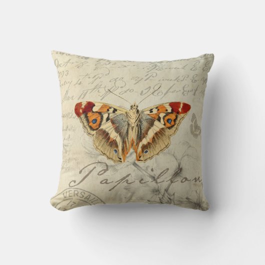 みすぼらしフランスのいシックなヴィンテージバタフライクッション クッション (正面)