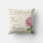 みすぼフランスのらしい上品なヴィンテージはがき クッション (裏面)