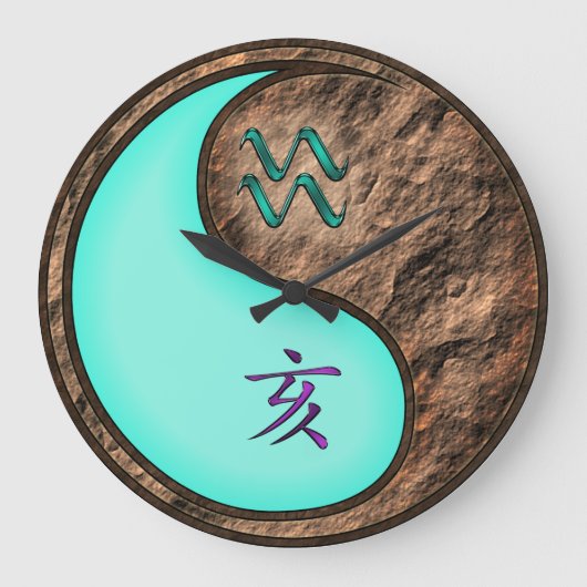みずがめ座と土のいのしし ラージ壁時計 (正面)