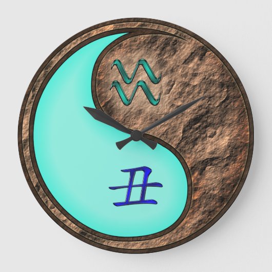 みずがめ座と土の丑年 ラージ壁時計 (正面)