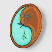 みずがめ座と木のヤギ ラージ壁時計 (傾斜)