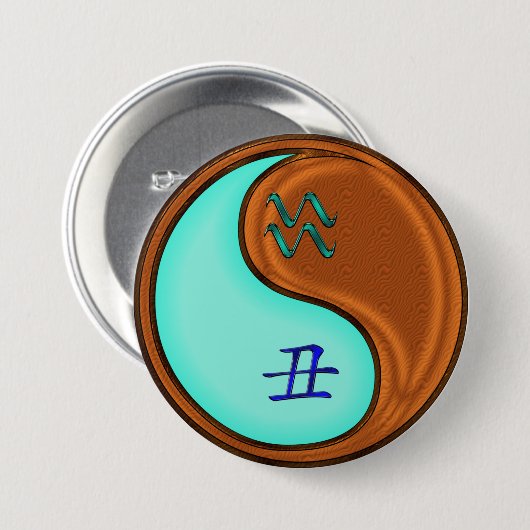 みずがめ座と木の丑年 缶バッジ (正面&裏面)