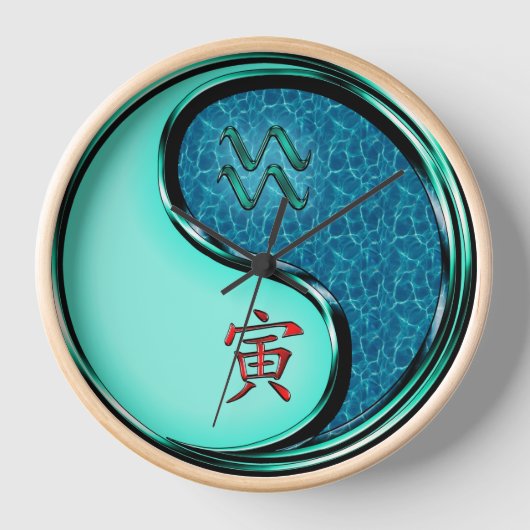 みずがめ座と水の虎 壁時計 (正面)