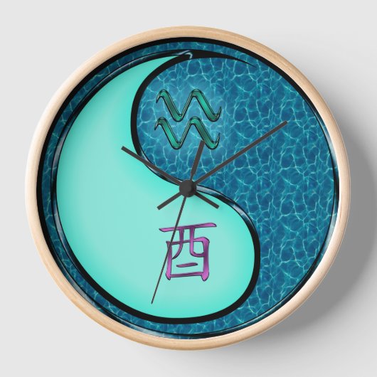 みずがめ座と水の酉 壁時計 (正面)