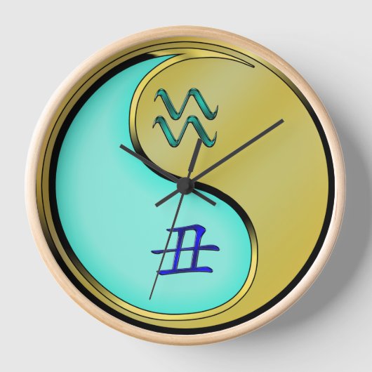 みずがめ座と金属の丑年 壁時計 (正面)