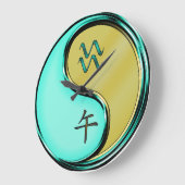 みずがめ座と金属の馬 ラージ壁時計 (傾斜)