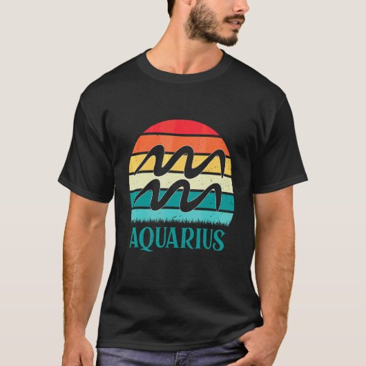 みずがめ座の夕焼けの星座 Tシャツ (正面)