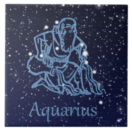 みずがめ座の星座と星々 タイル