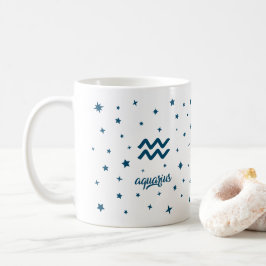 みずがめ座 占星術 誕生日 青 白 コーヒーマグカップ