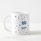 みずがめ座 占星術 誕生日 青 白 コーヒーマグカップ (左)