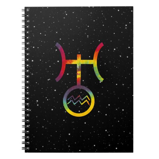 みずがめ座 天王星 プラネタリーシンボル タイダイ ノート (正面)