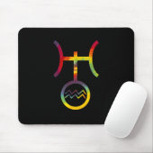 みずがめ座 天王星 プラネタリーシンボル タイダイ マウスパッド (マウス)