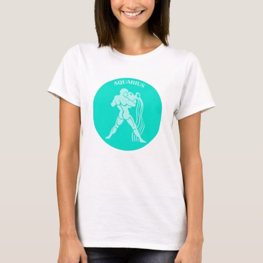 みずがめ座、星座、占星術、ホロスコープ Tシャツ (正面)