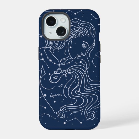 みずがめ座 iPhone 15ケース (裏面)