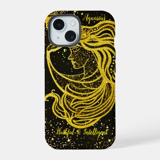 みずがめ座 iPhone 15ケース (裏面)