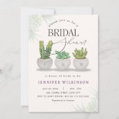 みずみずしいグリーンの花嫁のシャワー 招待状 (正面)