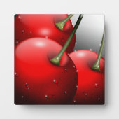 みずみずしいデワ滴の付いたチェリー フォトプラーク (正面)