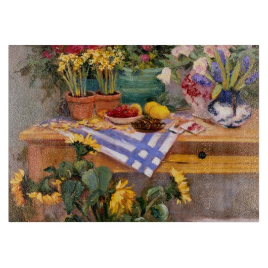 みずみずしい花I カッティングボード (正面)