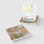 みずみずしい花I ストーンコースター (横)