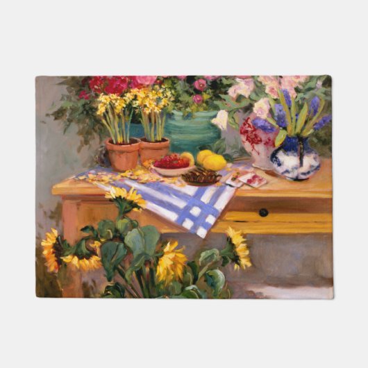 みずみずしい花I ドアマット (正面)