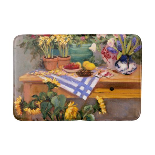 みずみずしい花I バスマット (正面)