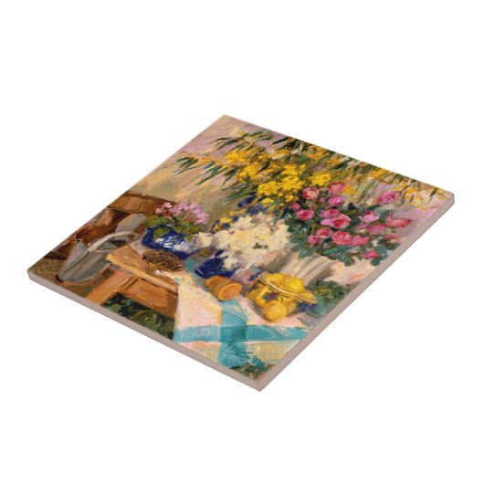 みずみずしい花II タイル (側面)